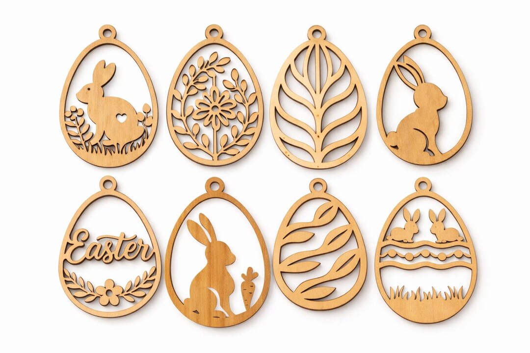 Easter Egg SVG Bundle | Bunny Egg Laser Cut Files | Easter Ornament SVG ...