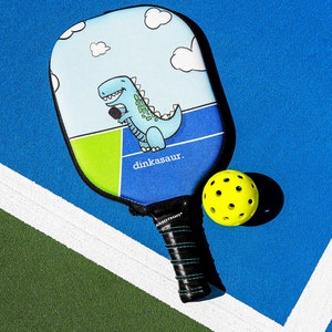Dinkasaur Pickleball Paddle Cover - Handmade Pickleball Paddle Covers - Perfect Gift For Pickleball Players & Fans