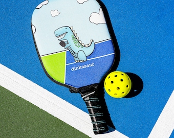 Dinkasaur Pickleball Paddle Cover - Handmade Pickleball Paddle Covers - Perfect Gift For Pickleball Players & Fans