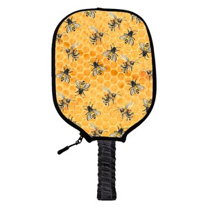 Bees Pickleball Paddle Cover - Handmade Pickleball Paddle Covers - Perfect Gift For Pickleball Players & Fans