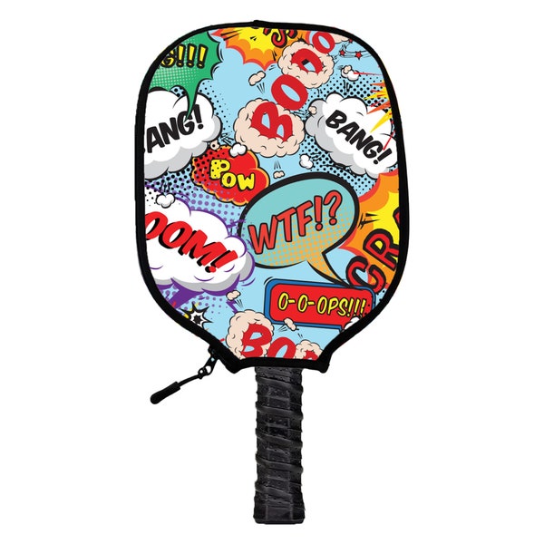 Cartoon Bubbles Pickleball Paddle Cover - Handmade Pickleball Paddle Covers - Perfect Gift For Pickleball Players & Fans
