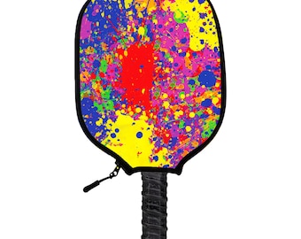 Paint Splatter Pickleball Paddle Cover - Handmade Pickleball Paddle Covers - Perfect Gift For Pickleball Players & Fans