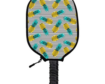 Pineapple Palooza Pickleball Paddle Cover - Handmade Pickleball Paddle Covers - Perfect Gift For Pickleball Players & Fans