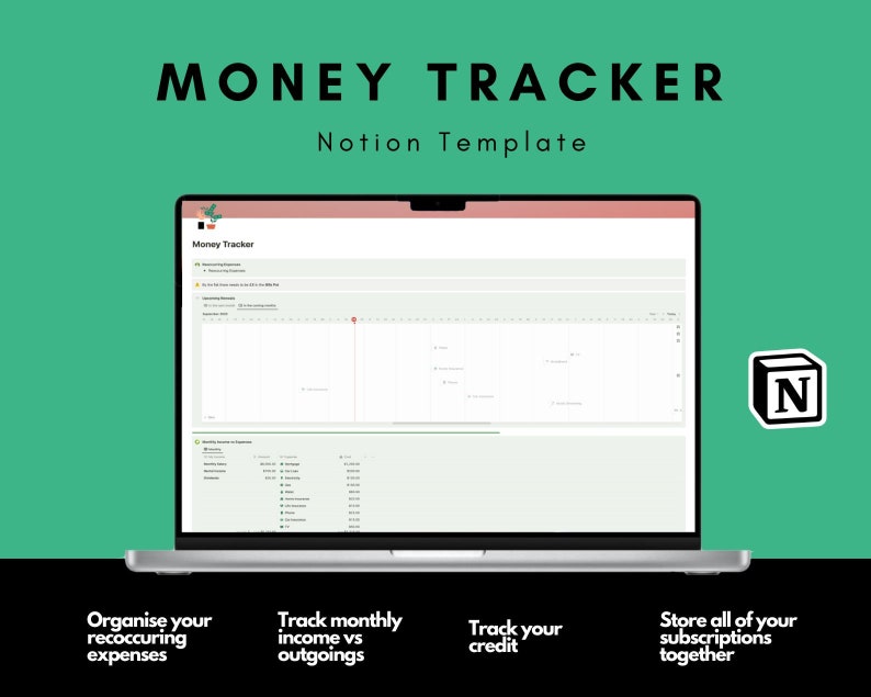 Notion Money Tracker - Etsy