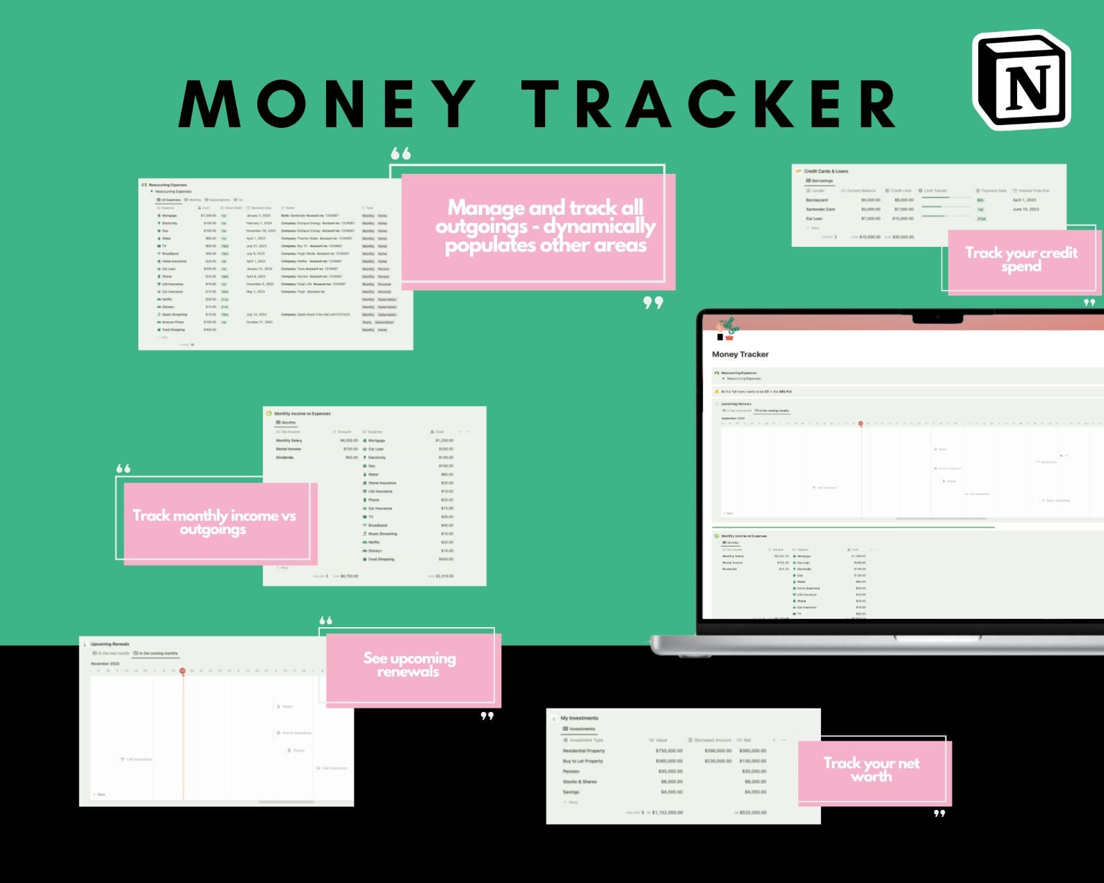 Notion Money Tracker - Etsy