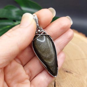 Golden Obsidian, Natural Stone Pendant, BentyCia Creations, Bohemian Hippiechic