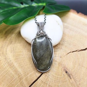 Golden Obsidian, Natural Stone Pendant, BentyCia Creations, Bohemian Hippiechic
