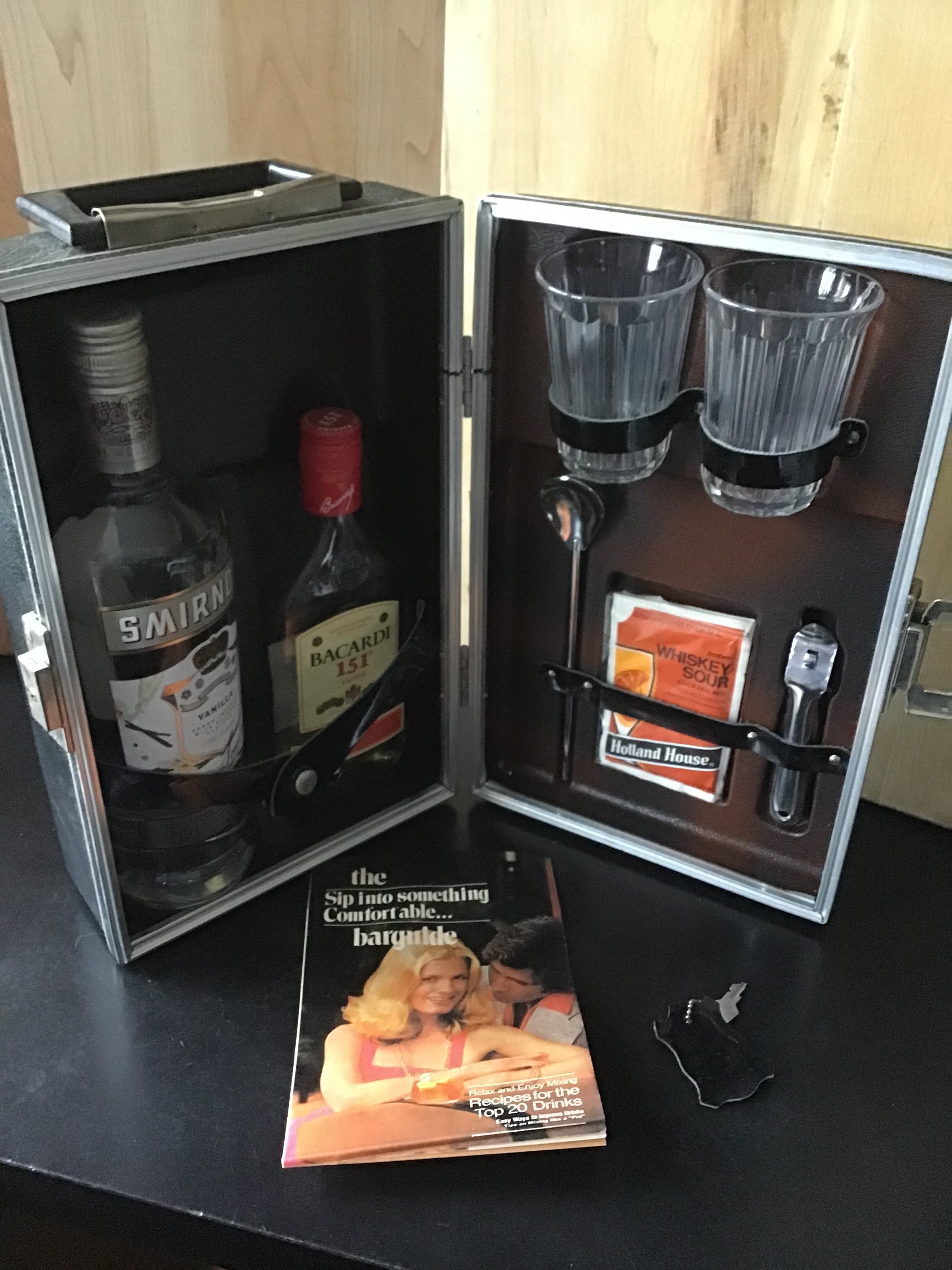 Leather Platt Portable Travel Bar Case Set 