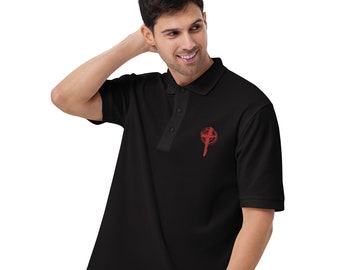 Divine Threads Polo cruzado bordado para hombre