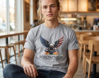 Iron Republik Weißkopfseeadler T-Shirt | Anboss-Forge-Grafik, machen Amerika wieder bügeln