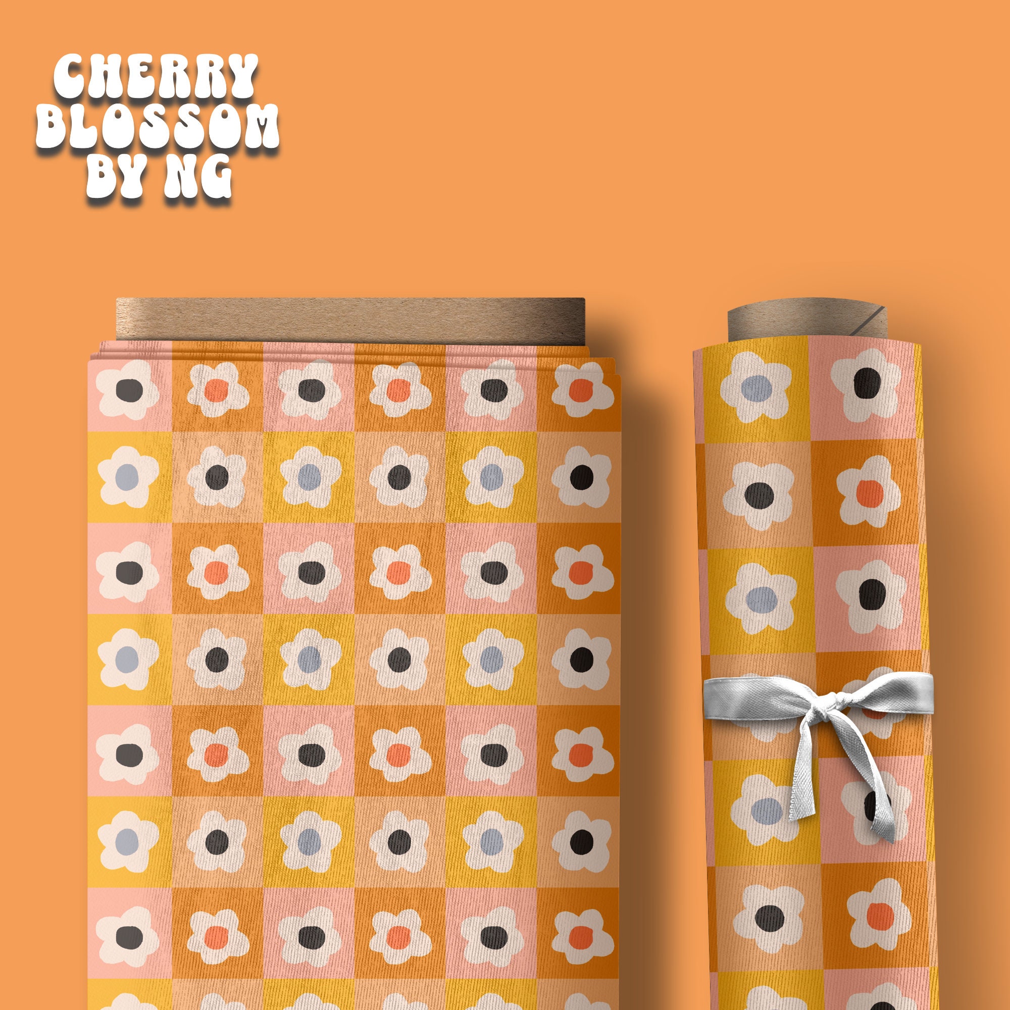 Retro Floral Checkerboard Seamless Pattern, Seamless Checkered File ...