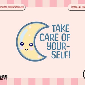 Takecare of Yourself SVG PNG file, retro character, trendy aesthetic, mental health design for sublimation, shirt, mug, tote, commercial use