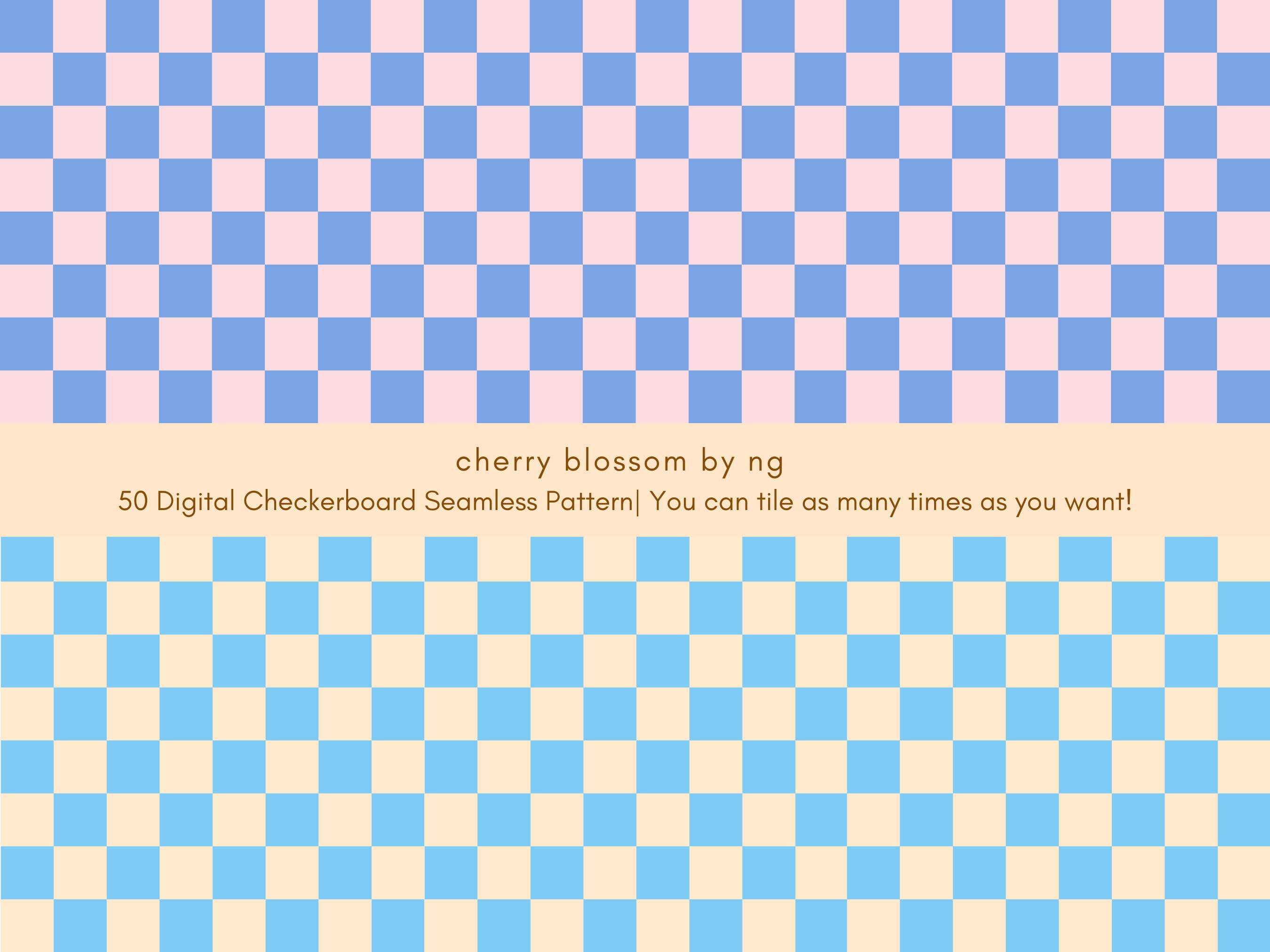 50 Blue Checkerboard Digital Papers Checker Seamless Pattern Etsy