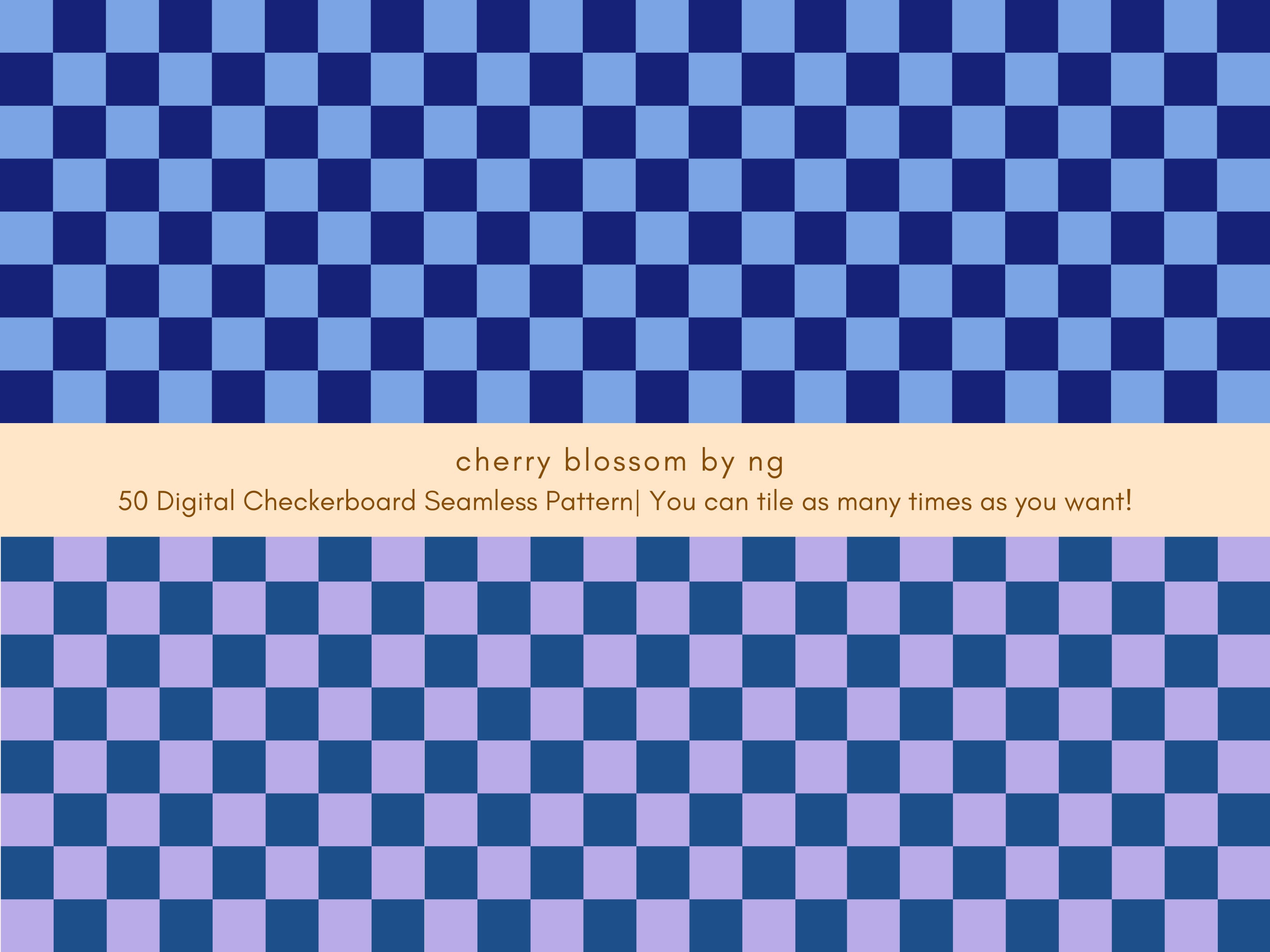 50 Blue Checkerboard Digital Papers Checker Seamless Pattern Etsy