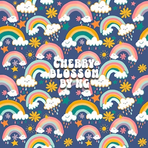 Groovy rainbow seamless pattern, rainbow repeating pattern for fabric printing, sublimation, surface pattern for kid&#39;s clothes