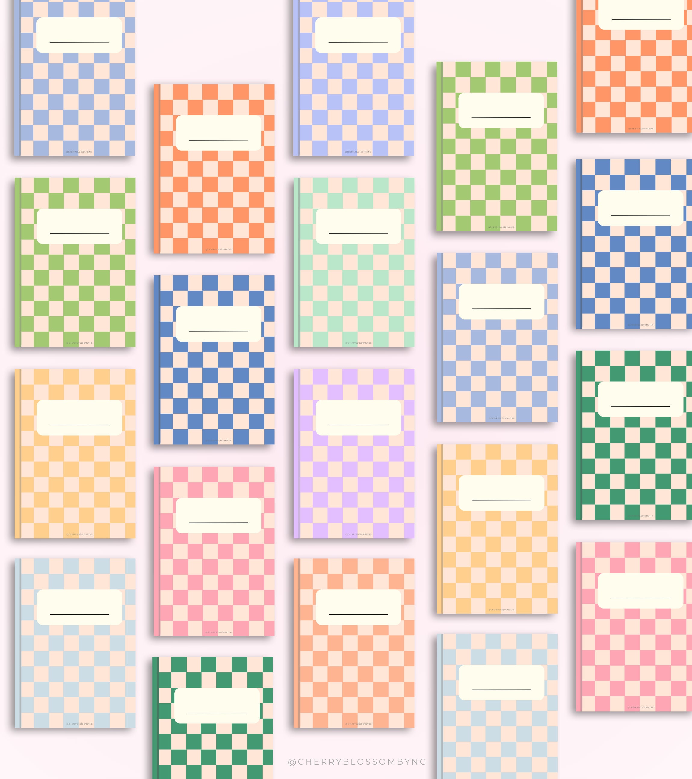 Checkerboard Digital Notebook Covers: Groovy Rainbow Design (PDF) - Etsy