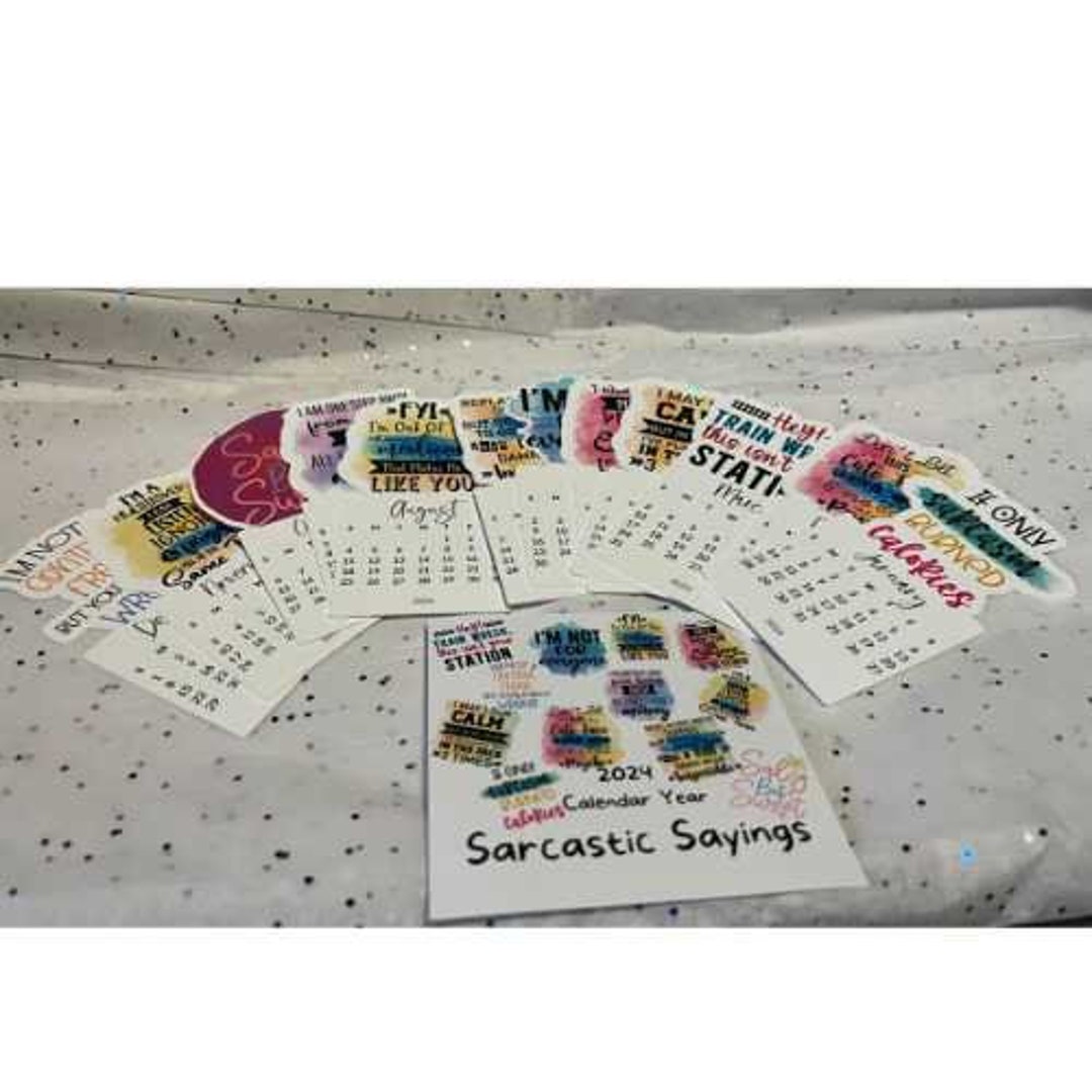 2024 Sarcastic Sayings Die Cut Desk Calendar Etsy