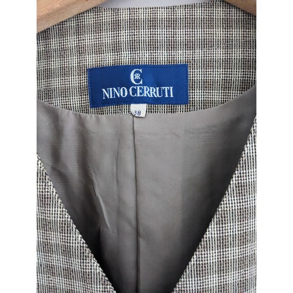 Vintage Nino Cerruti Plaid Academia V-neckline Co… - image 5