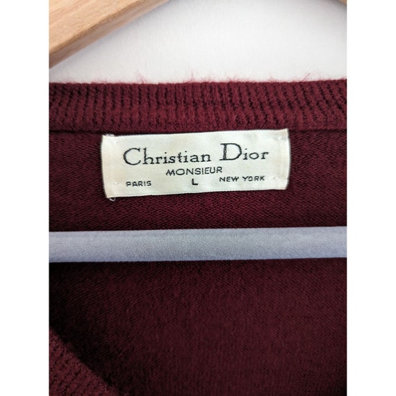 Vintage Christian Dior Monsieur V-Neck Sweater Si… - image 7