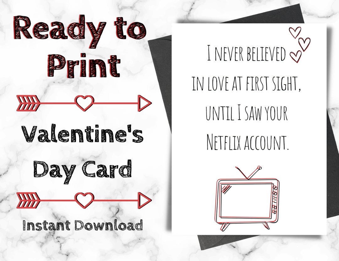 Printable Valentine's Day Card | Anniversary Card | Instant Download ...