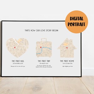 Personalized Where We Met Print, Valentine&#39;s Gift, Professional Fine Art Archival Paper, Wedding Anniversary Gift