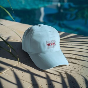 Denim Hat Embroidered | Custom Logo Baseball Cap | Adjustable Dad Hat | [MERRY] Edition