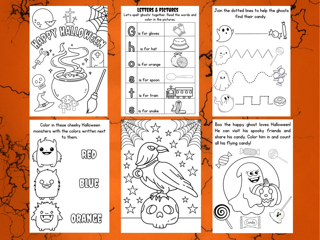 Printable Halloween Activity Sheets, UK &amp; US Spellings, Halloween ...