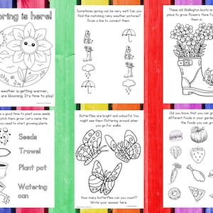 Printable Spring Activity sheets, UK & US Spellings, Spring colouring pages, Toddler activities, Preschool Nursery, Kindergarten worksheets