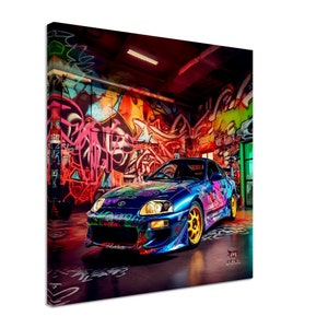 Arte de pared inspirado en Toyota Supra de los años 90