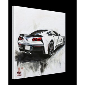 Déco murale sur toile inspirée de la Chevrolet Corvette C7