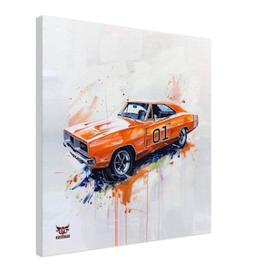 &quot;The General Lee in &quot;&quot;Splatter&quot;&quot; - Leinwanddruck.&quot;