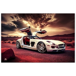 Mercedes Benz SLS Gullwing Inspired Wall Art - Aluminum Print