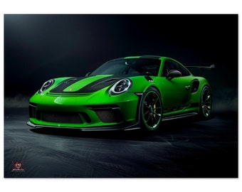 Porsche 911 GT3 RS Inspired Aluminum Print Wall Art