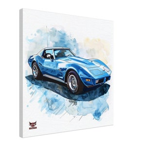 Blue 1979 Corvette Stingray Canvas Print Wall Art