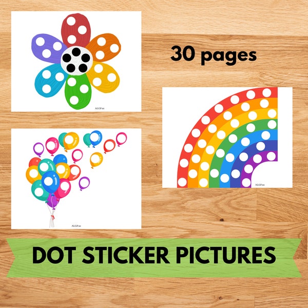 Dot Sticker Do-A-Dot Picture Printable Activity for Toddlers, Perfect for Daycare, Pre-K, Preschool, Kindergarten and Montessori Homeschool