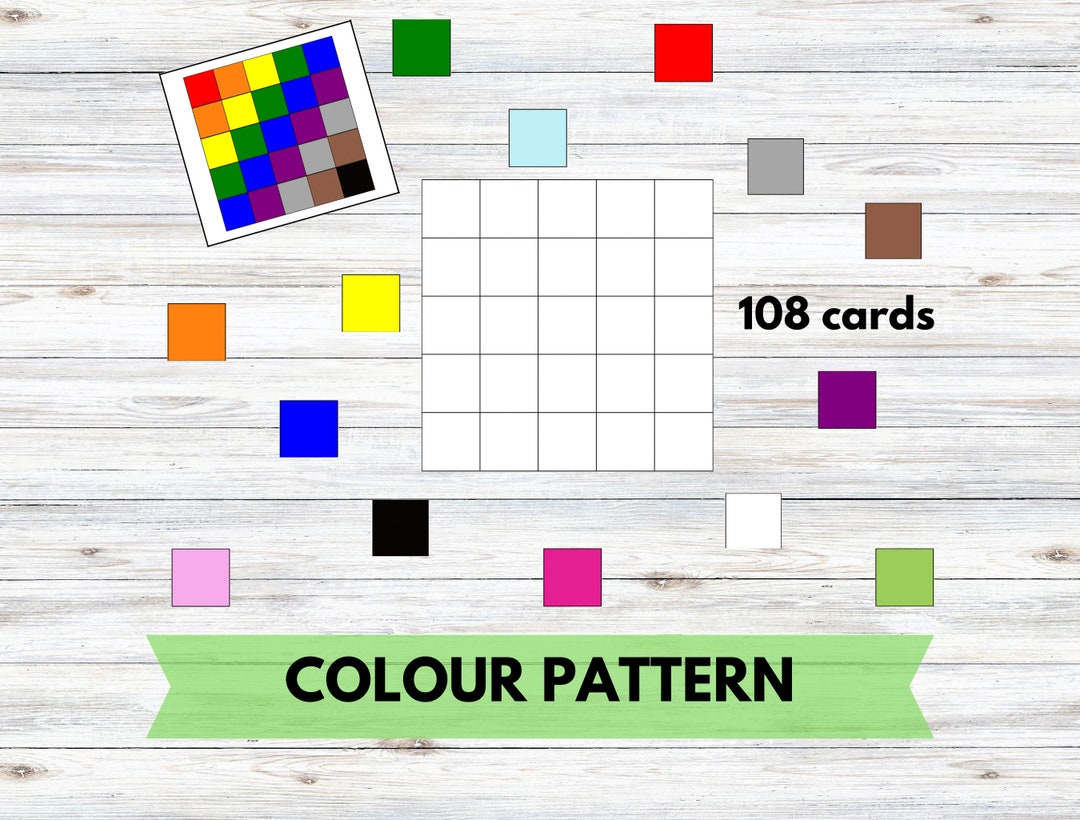 Color Pattern Matching Game Printable, Color Sorting Color Coding ...