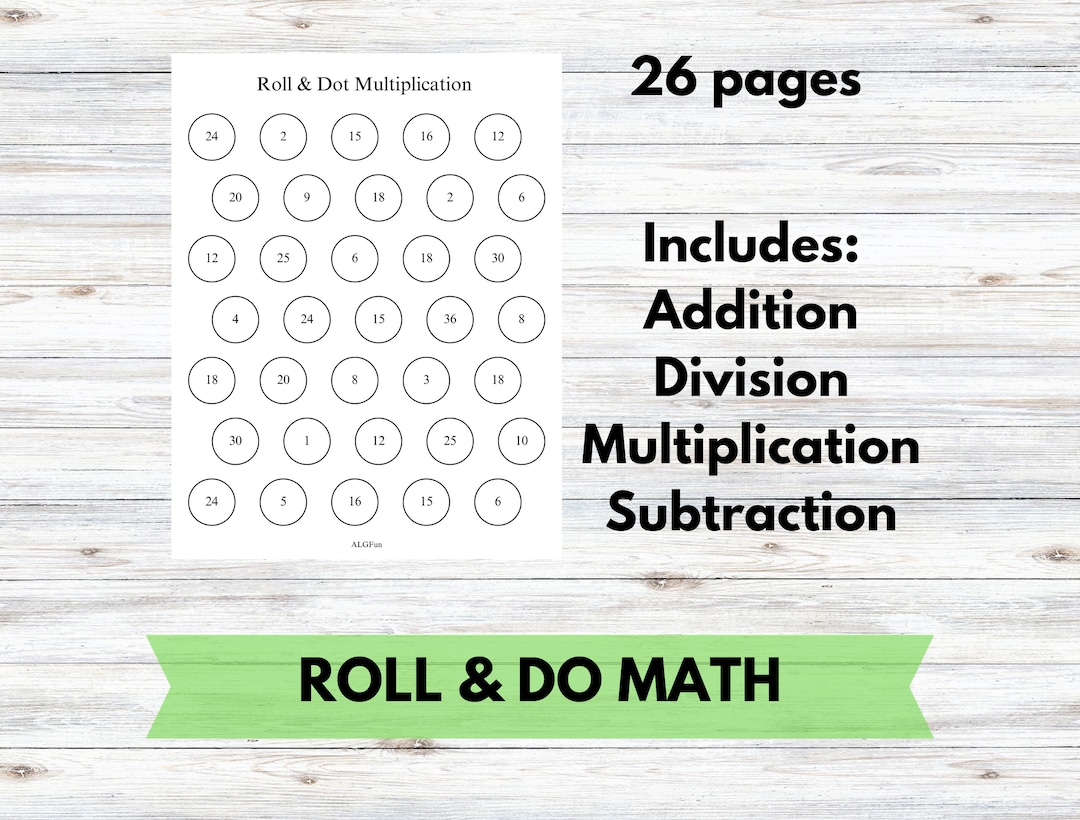 Roll & Do Math Games Kids Workbook STEM Activity - Etsy