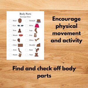 Human Body Parts Scavenger Hunt Toddler Printable Activity. Perfect for ...