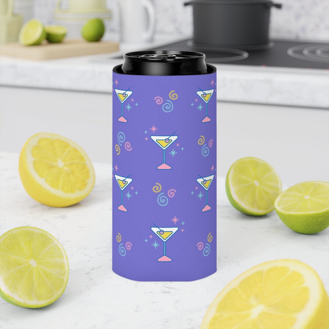 Cocktail themed koozie cute koozie for beach slim can etsy