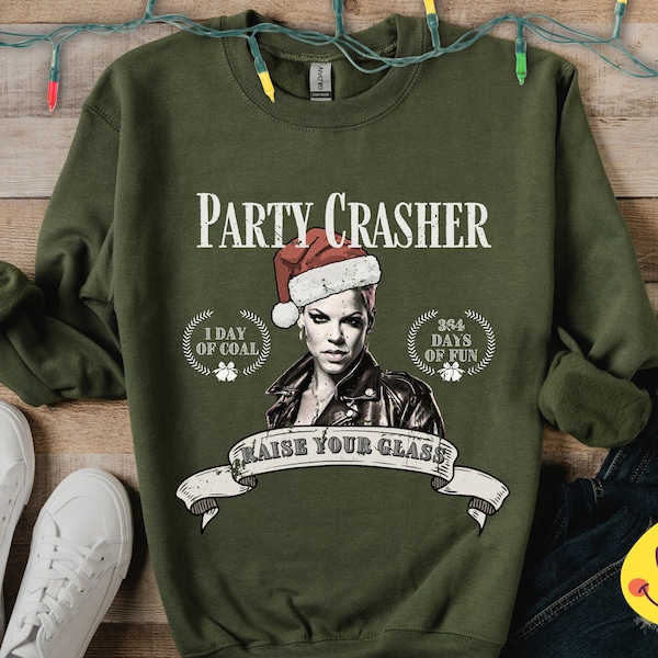 Raise Your Glass Christmas sweatshirt P!nk Christmas Shirt Christmas gift for Pink fan Dirty Little Freak Alternative Christmas shirt