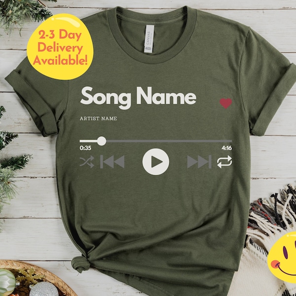 Custom Song Name Shirt Christmas Gift Custom Band Name Shirt Custom Song Name Shirt Favorite Song Tee Personalized Artist Name Shirt