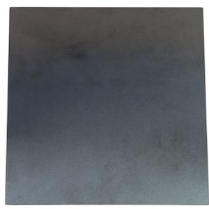 May include: A solid, dark gray metal sheet with a slightly textured surface.