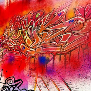 Graffitikunst - officiële MTA NYC NEW Design Subway-kaart met de hand beschilderd