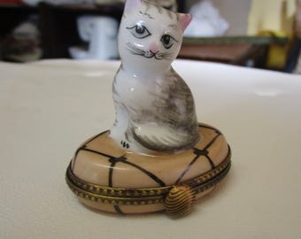 黄色いカップ付き猫 リモージュ ボックス 磁器の置物 - Etsy 日本