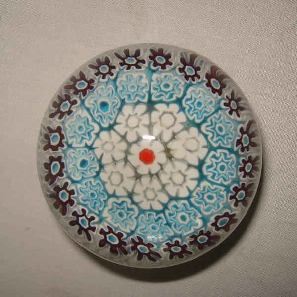 Sulfure millefiori, presse papier, verre de Murano Kaléidoscope vintage