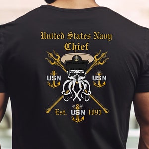 Navy Chief Davey Jones Trident Softstyle T-Shirt, navy chief lover shirt for navy chief retired navy chief tshirt for navy chief lover gift