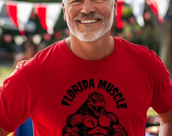 Florida Muscle No Pain No Gain Gator T-shirt, Gator Lover Tee for