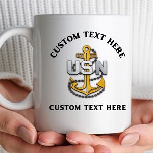 Personalized Chief, Senior Chief or Master Chief 15oz coffee cup, Chief&#39;S Mess coffee cup for retirement or advancement customizable cup