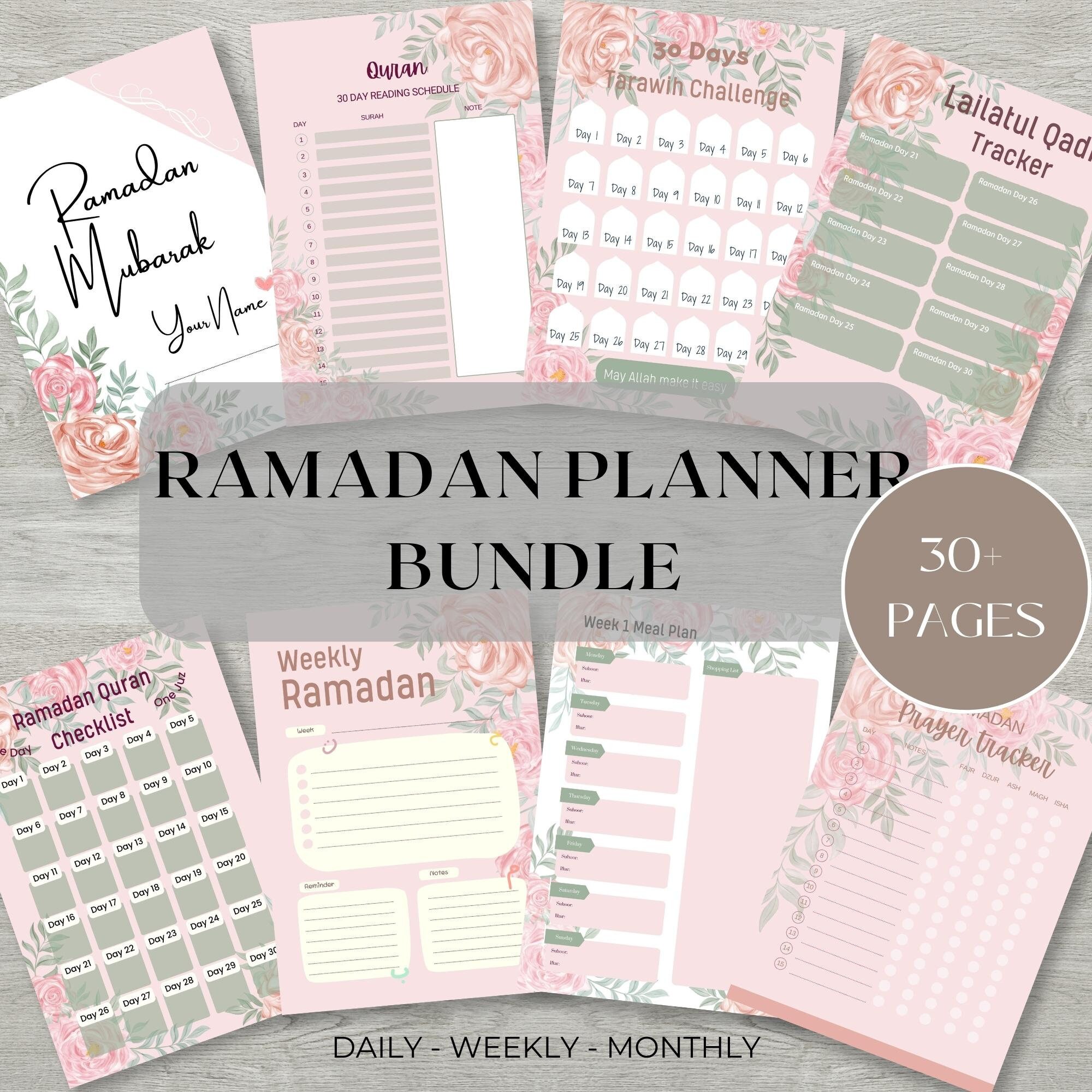Digital Daily Weekly Monthly Ramadan Planner 2023 36 Pages New Printable Tracker Dated Digital