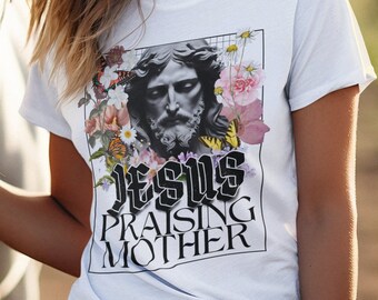 Christian Streetwear Graphic t-shirt Jesus Praising Mother tshirt Christian mom gift Praise and Worship t shirt Jesus is Worthy church tee